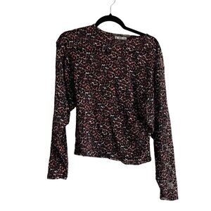 Zara Collection Women S Animal Print Sheer Mesh Y2K 90s Grunge Long Sleeve Top